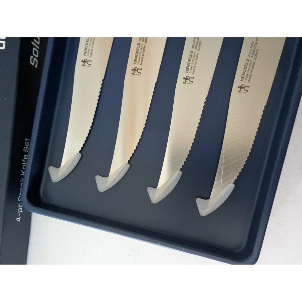 Henckels Solution 4pc Steak Knife Set Stainless Steel Serrated 17551-000